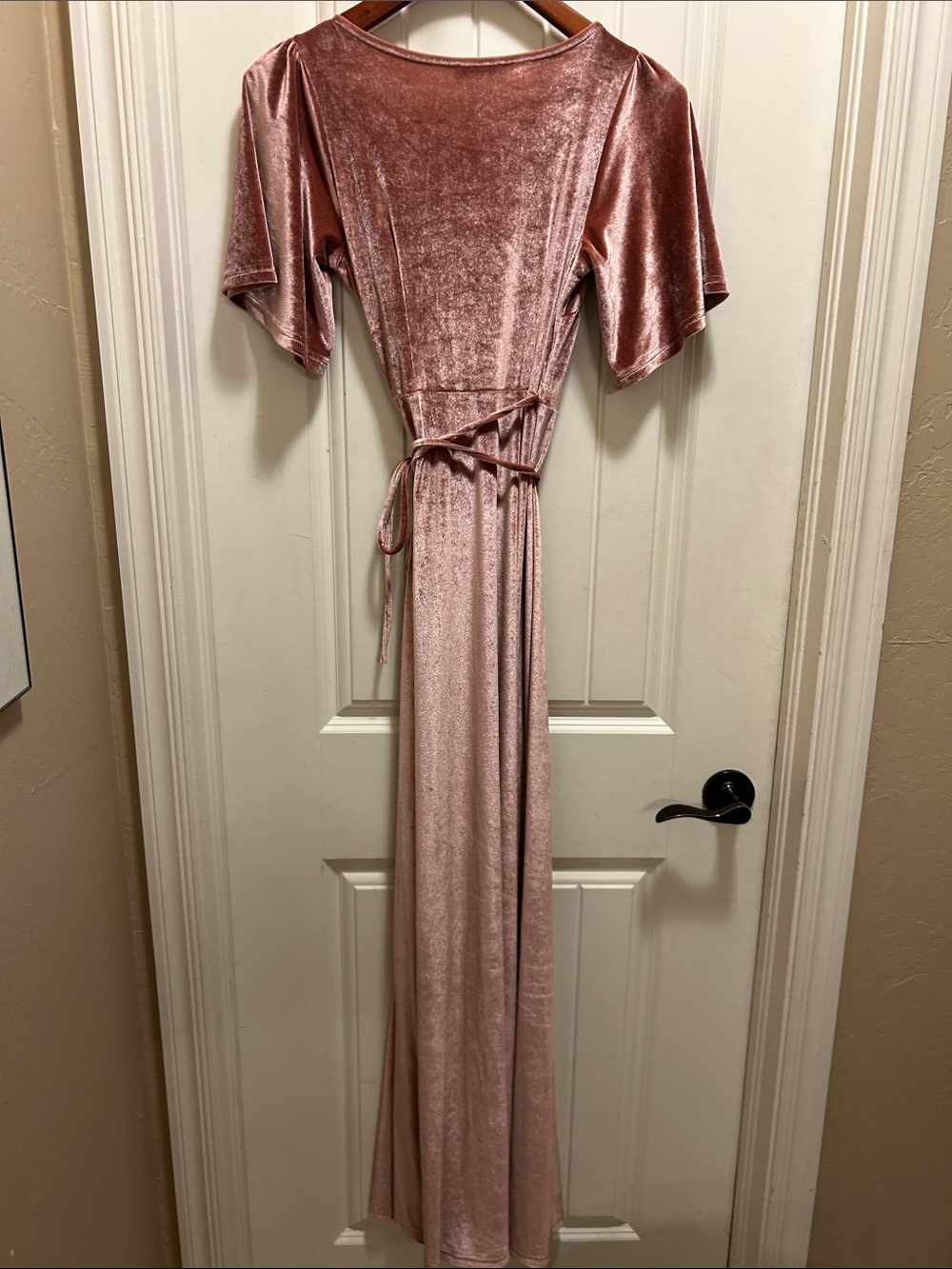 Baltic Born XS pink velvet maxi wrap dress - Picture 4 of 4